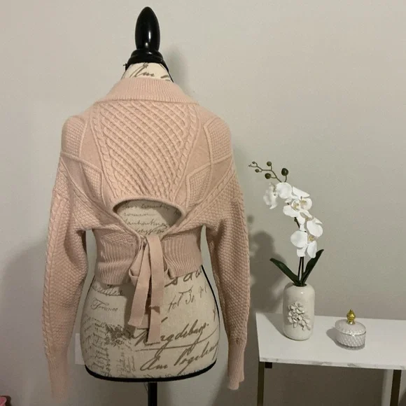 Fashion Nova Women's Pink Cable Knit Sweater - Picture 2 of 6